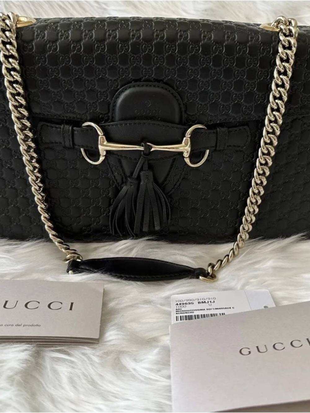 Gucci Black Tassel Chain Shoulder Bag
